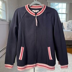 Boden Whitstable Navy Bomber Jacket with Subtle Rose Gold Shimmer 12